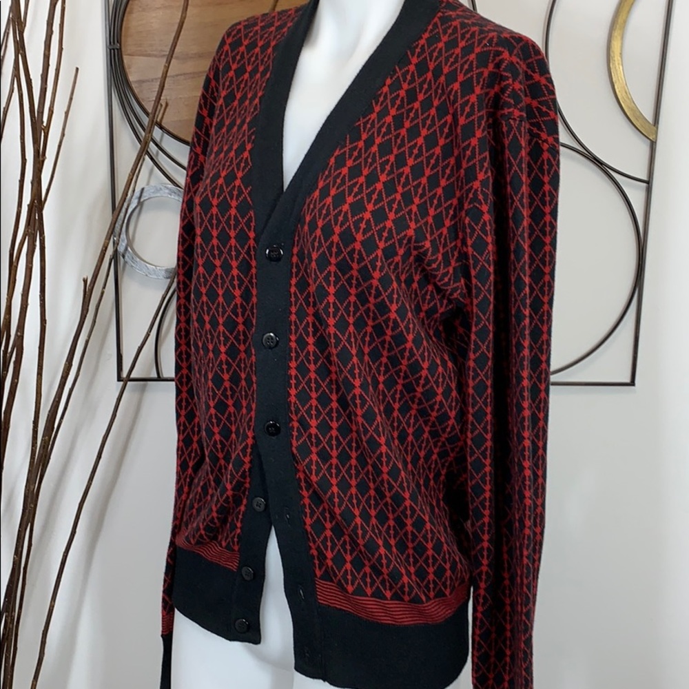 THREE FEATHERS Sweater diamond print Medium